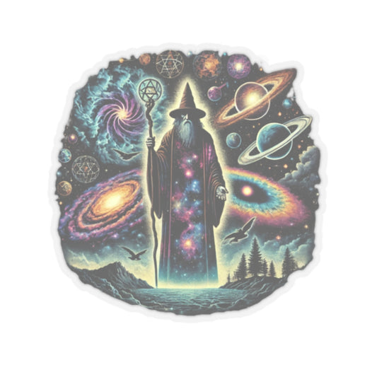 Cosmic Wizard Kiss-Cut Stickers - Galactic Decor for Sci-Fi Lovers